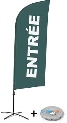 Syna Beach Flag Alu Wind Complete Set Ingang Grijs Frans Kruisvoet - BFAW310-CB30-WB-I600