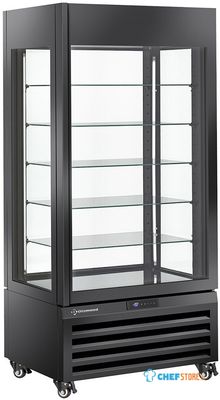 Diamond FULL Vitrine 600 Lt. 5 Glazen Niveaus Geventileerd PASTRY ZWART - MAX/609-PB 1
