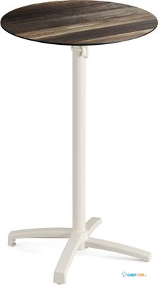 Feros 119091270 X Cross - Bartafel onderstel zand + Tropical Wood HPL Tafelblad Ø70 cm