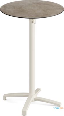 Feros 119091370 X Cross - Bartafel onderstel zand + Moonstone HPL Tafelblad Ø70 cm