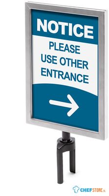 Syna Topbord A4 voor Afzetpaal Flexi Chroom - BBCHROMESIGNA4