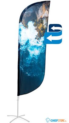 Syna Beach Flag Alu Paddle Print 89 X 200 cm Dubbelzijdig - BFAP200GDS