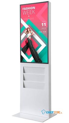 Syna DITTOTEMR43C9003ESFT Digitale Smart Line Totem Rack 6 x A4 met 43" Samsung Scherm met Touchscreen Wit