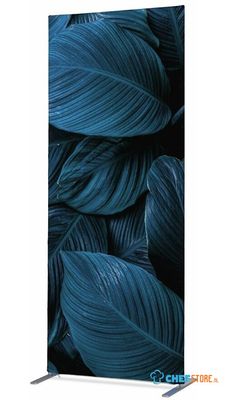 Syna Scheidingswand Textiel Deco 85-200 Dubbelzijdig Botanische Bladeren Blauw ECO - ZBSLIM085-200-DSI20ECO