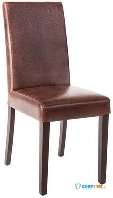 Bolero eigentijdse kunstlederen eetkamerstoel antiek donkerbruin - 2 stuks | GR369