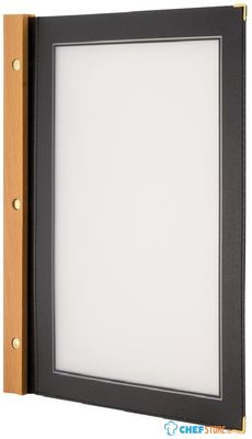 Securit menumap hout A4 zwart | H735