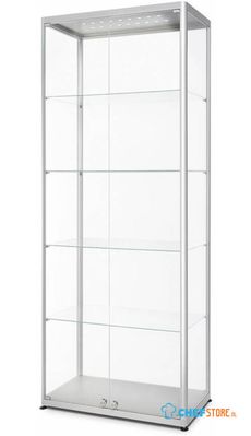Syna Glazen Vitrinekast LED Verlicht Dubbele Deur 80 X 40 X 200 cm - VR2-24-800FLED