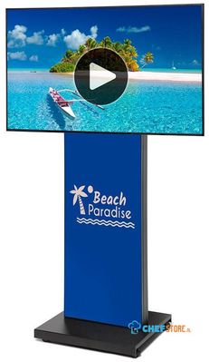 Syna Digitale Etalage Display met Print met 55" QRM Scherm Inclusief Textielprint Voor- en Achterzijde - DISHOPTFR55ESF