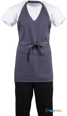 Whites Halterschort Met V-Hals en zakken | Grijs | B422