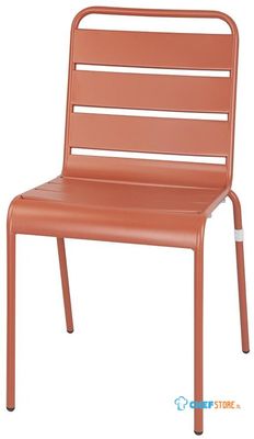 Bolero Terracotta Gelateerde Stalen Zijstoelen (4 Stuks) - CK063