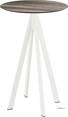 Infinity Statafel Wit Frame + Tropical Wood HPL 70 cm - Essentials 120051270