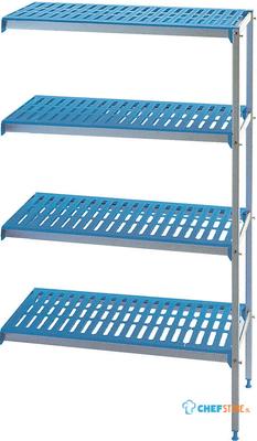 Diamond Hoekrek in geanodiseerd aluminium GN 4 niveau's "Modular Rack | RAA/245-4/EF 1