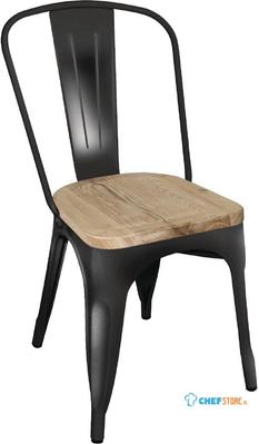 Bolero Stalen Stoelen met Houten Zitting Zwart (4 Stuks) - Bolero GG707
