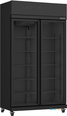 CombiSteel KOELKAST 2 GLASDEUREN ZWART - 7455.3150