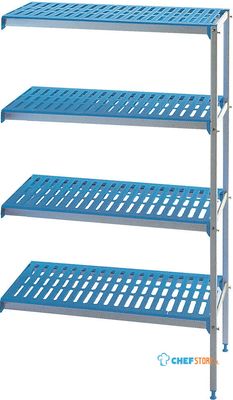 Diamond Hoekrek in geanodiseerd aluminium GN 4 niveau's "Modular Rack | RAA/365-4/EF 1