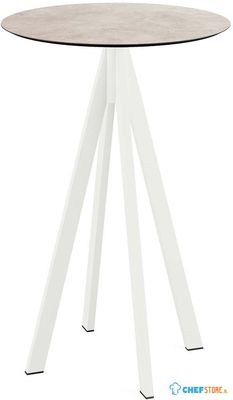 Infinity Statafel Wit Frame + Moonstone HPL 70 cm - Essentials 120051370