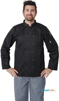 Whites Vegas unisex koksbuis lange mouw zwart XS | A438-XS