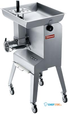 Diamond Hakmolen in R.V.S. N° 32, Ø 6  mm, 600 kg/h, onderstel op wielen | TMGD-32/CA 1