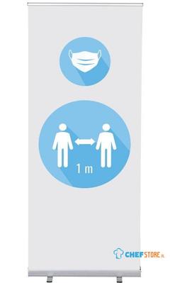 Syna Roll-Banner Budget 85 Complete Set Mondkapje en 1 Meter Afstand Wit - RBB085LSFI622