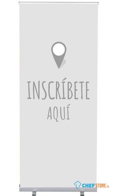 Syna Roll-Banner Budget 85 Complete Set hier Melden Grijs Spaans - RBB085LSFI352