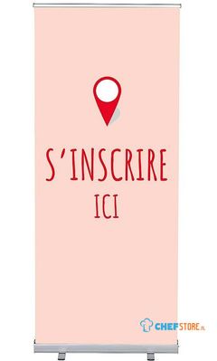 Syna Roll-Banner Budget 85 Complete Set hier Melden Rood Frans - RBB085LSFI562