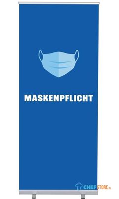 Syna Roll-Banner Budget 85 Complete Set Mondkapje Verplicht Blauw Duits - RBB085LSFI604