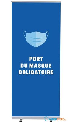Syna Roll-Banner Budget 85 Complete Set Mondkapje Verplicht Blauw Frans - RBB085LSFI605