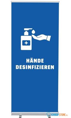 Syna Roll-Banner Budget 85 Complete Set Handen Desinfecteren Blauw Duits - RBB085LSFI610