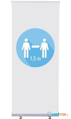 Syna Roll-Banner Budget 85 Complete Set 1,5 Meter Afstand Wit - RBB085LSFI616