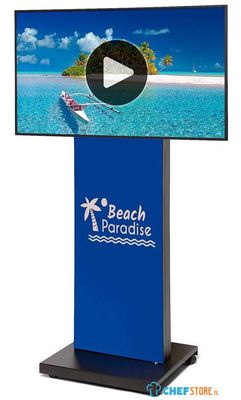 Syna Digitale Etalage Display met Print met 43" QRM Scherm Inclusief Textielprint Voor- en Achterzijde - DISHOPTFR43ESF