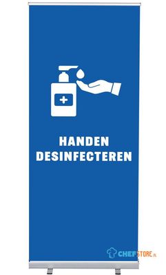 Syna Roll-Banner Budget 85 Complete Set Handen Desinfecteren Blauw Nederlands - RBB085LSFI609