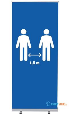 Syna Roll-Banner Budget 85 Complete Set 1,5 Meter Afstand Blauw - RBB085LSFI615