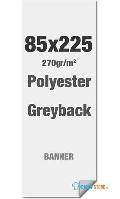 Syna Polyester Greyback 270 G/m2 85 X 225 cm - Alu Strip Incl. - PVC Vrij - LPGX85X225M270