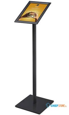 Syna Menustandaard Design Standaard Zwart 25 mm Rechte Hoeken A4 - MBA4G25C9005