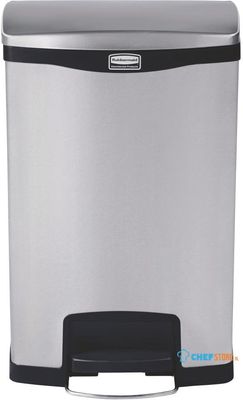 Rubbermaid Slim Jim Front Step pedaalemmer RVS 50ltr - GE938