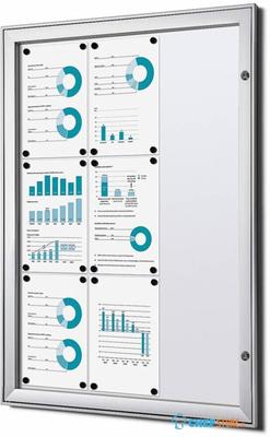 Syna Vergrendelbaar Notitiebord Indoor B1 Brandwerend Zilver 9x A4 - SCS9XA4B1