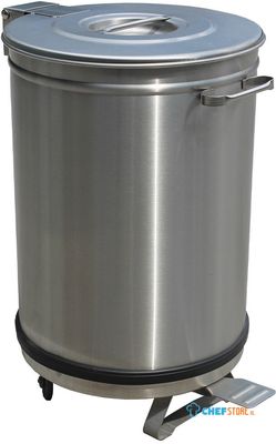 RVS Vuilnisbak, deksel met pedaalbediening | 95 liter | Diamond | PCRA/105B 1