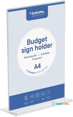 Europel Bordhouder Budget T-Stand A4 Portrait - HU465