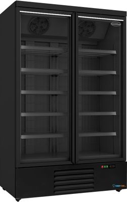 Display vrieskast | 2 Glasdeuren | 1000 L | zwart | Combisteel | 7455.2245