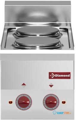 Elektrisch Fornuis 2 Kookplaten -Top- - Diamond E60/2P3T-N 1