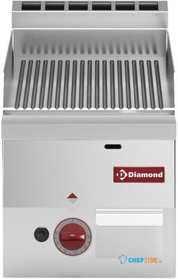 Braadplaat Op Gas Met Geribde Plaat -Top- - Diamond G60/PR3T-N 1