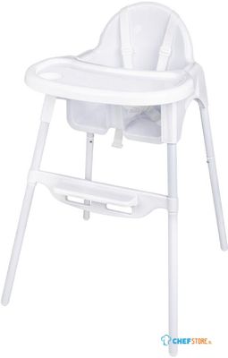 Bolero RVS & Polypropyleen Kinderstoel Wit - Bolero CY599