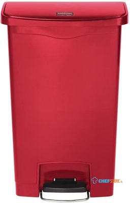 Rubbermaid Slim Jim Front Step pedaalemmer 50ltr rood - GL026