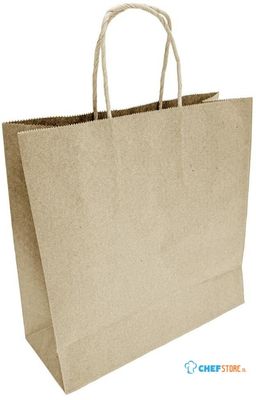 Fiesta Compostable HY760 Fiesta Recycleerbare Twist Handle Bruin Papieren Tassen Klein (250 stuks)