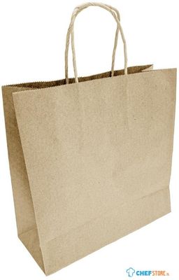 Fiesta Compostable HY760 Fiesta Recycleerbare Twist Handle Bruin Papieren Tassen Klein (250 stuks)
