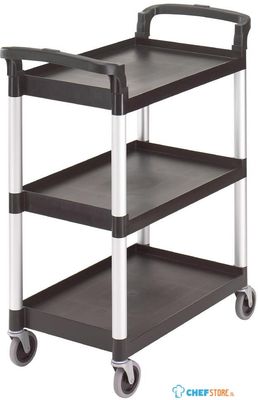 Cambro KD serveerwagen met 3 bladen zwart | CT349