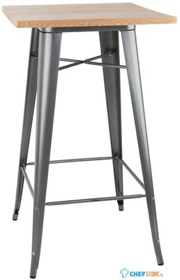 Bolero Bistro Bartafel met Houten Blad Grijs - Bolero FB596