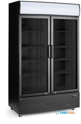 Arktic 236949 Backbar koelkast met lichtbak, dubbele deur, , 512L, Zwart, 220-240V/510W, 1120x585x(H)1900mm