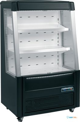 Displaykoeler in Zwart met Laag Open Front - ODC90