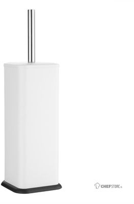 Jantex Vierkante Toiletborstel en Houder - wit - HT477